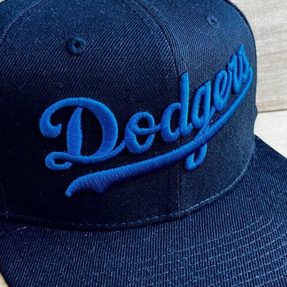 MITCHELL & NESS LOS ANGELES DODGERS SNAPBACK HAT Black Adjustable Structured NEW - Picture 2 of 6